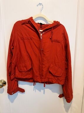 Forever 21 Red Utility Jacket with Hood